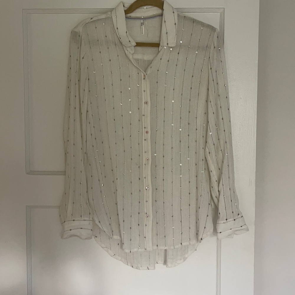 Anthropologie gauze button up shirt
